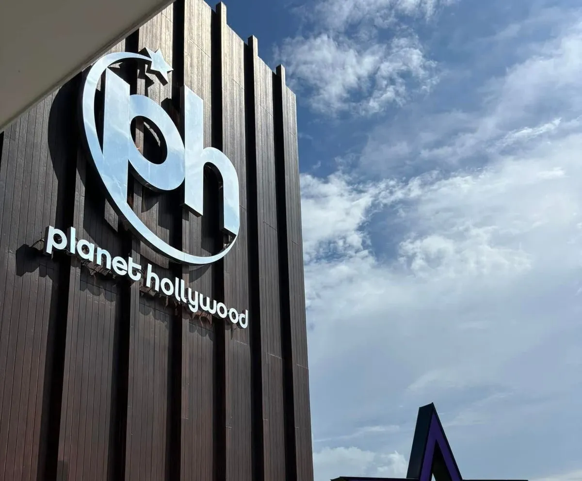 The Planet Hollywood Costa Rica sign and star on the resort facade